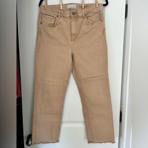 LOFT Tan Straight-Leg Jeans